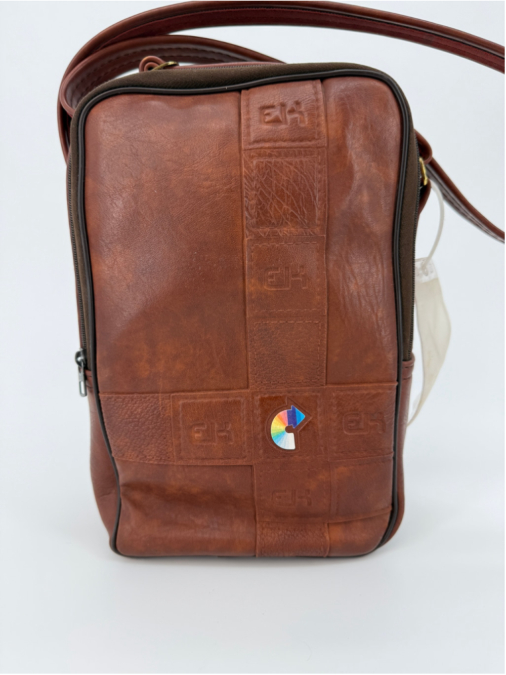 Vintage 70's Eastman Kodak EK Faux Leather Crossbody Bag Brown